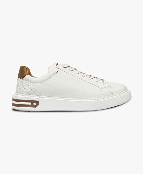 Erkek Beyaz Hakiki Deri Sneaker Ayakkabı