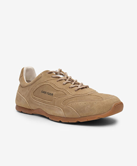 Erkek Ekru Hakiki Deri Casual Ayakkabı