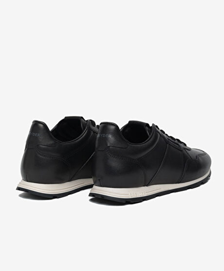 Erkek Siyah Hakiki Deri Günlük Spor Ayakkabı