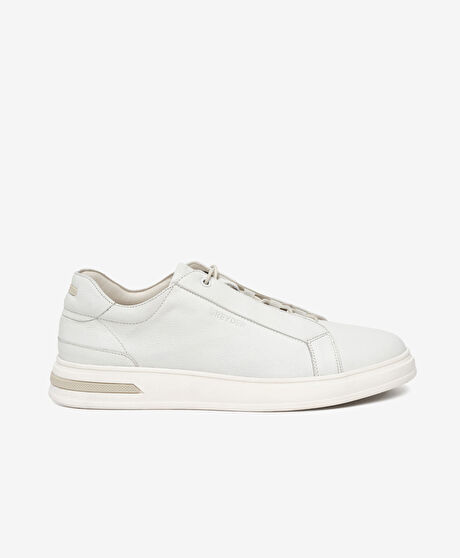 Erkek Beyaz Hakiki Deri Sneaker Ayakkabı