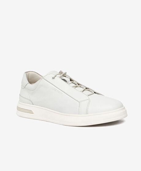 Erkek Beyaz Hakiki Deri Sneaker Ayakkabı