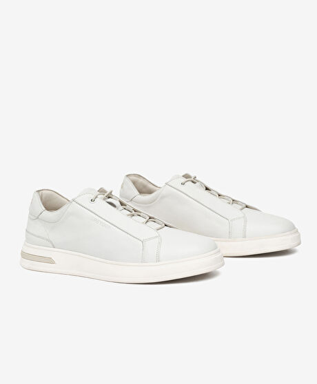 Erkek Beyaz Hakiki Deri Sneaker Ayakkabı