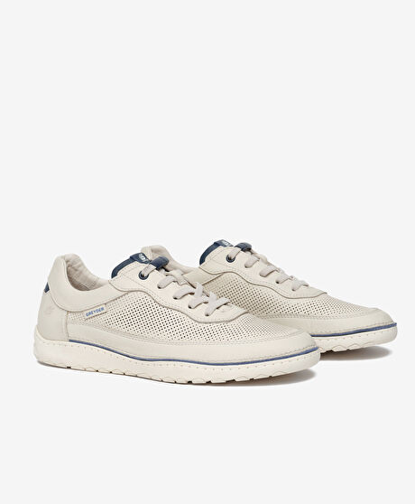 Erkek Kirli Beyaz Hakiki Deri Casual Ayakkabı