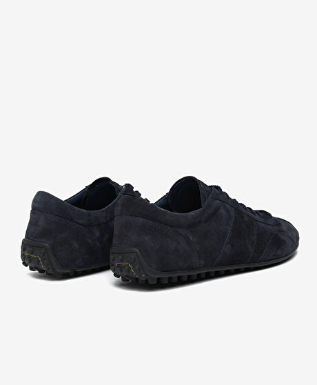 Erkek Lacivert Hakiki Deri Günlük Spor Ayakkabı