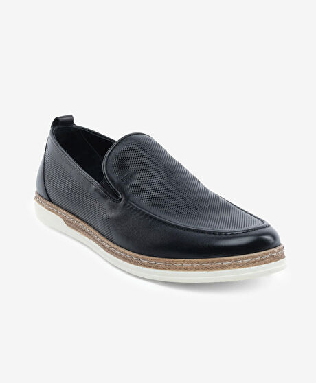 Erkek Siyah Hakiki Deri Casual Ayakkabı