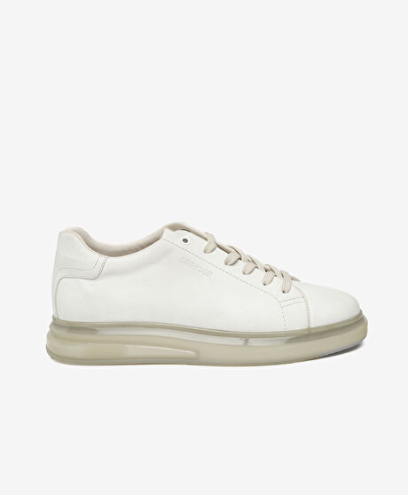 Erkek Beyaz Hakiki Deri Sneaker Ayakkabı
