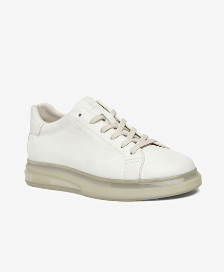 Erkek Beyaz Hakiki Deri Sneaker Ayakkabı