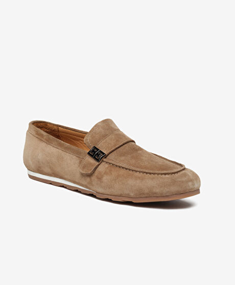Erkek Kahverengi Hakiki Deri Loafer Ayakkabı