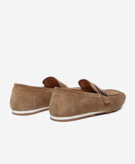 Erkek Kahverengi Hakiki Deri Loafer Ayakkabı