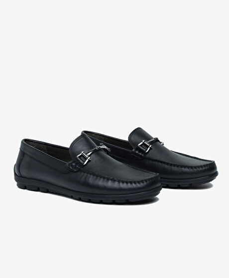 Erkek Siyah Hakiki Deri Loafer Ayakkabı