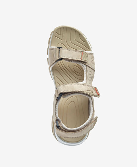 Kadın Bej Hakiki Deri Sandalet