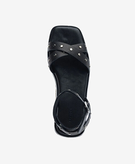 Kadın Siyah Hakiki Deri Sandalet