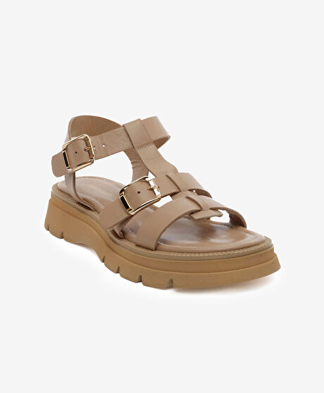 Kadın Vizon Hakiki Deri Sandalet