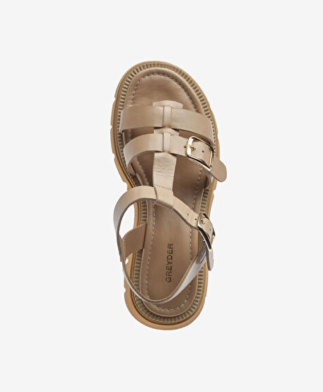 Kadın Vizon Hakiki Deri Sandalet