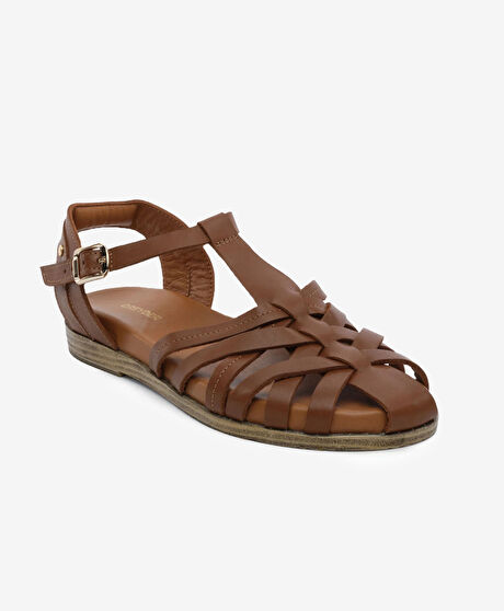 Kadın Taba Hakiki Deri Sandalet