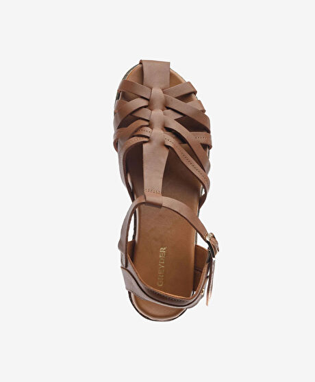 Kadın Taba Hakiki Deri Sandalet