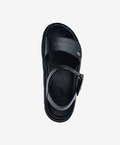 Kadın Siyah Hakiki Deri Sandalet