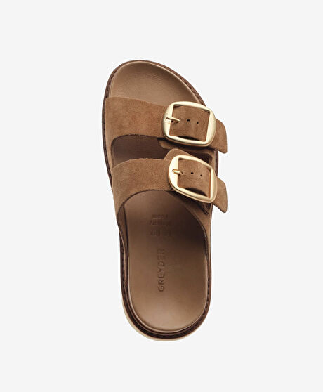 Kadın Sigaro Süet Hakiki Deri Terlik