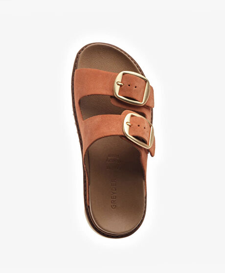 Kadın Turuncu Süet Hakiki Deri Terlik