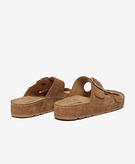 Kadın Taba Süet Hakiki Deri Terlik