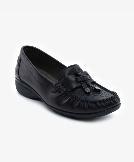 Kadın Siyah Hakiki Deri Comfort Ayakkabı