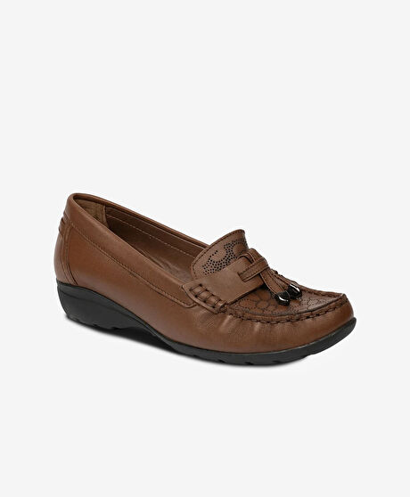 Kadın Taba Hakiki Deri Comfort Ayakkabı