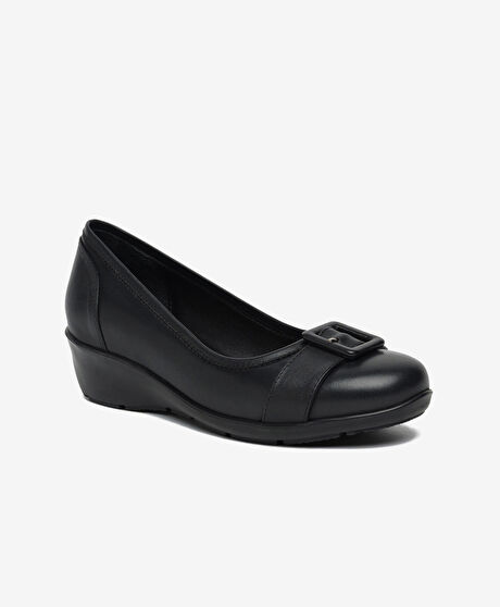 Kadın Siyah Hakiki Deri Comfort Ayakkabı