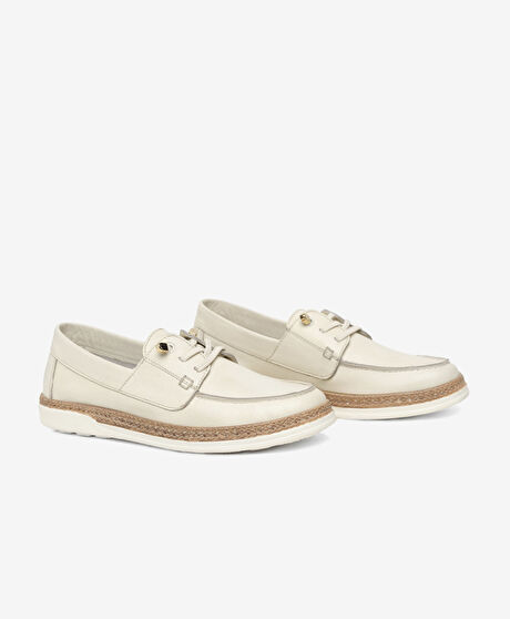 Kadın Beyaz Hakiki Deri Casual Ayakkabı