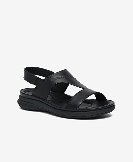 Kadın Siyah Hakiki Deri Comfort Sandalet