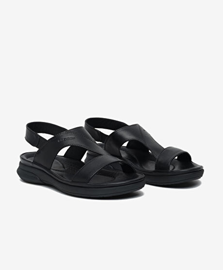 Kadın Siyah Hakiki Deri Comfort Sandalet