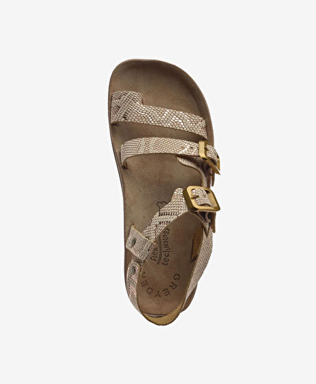 Kadın Pembe Yılan Hakiki Deri Sandalet