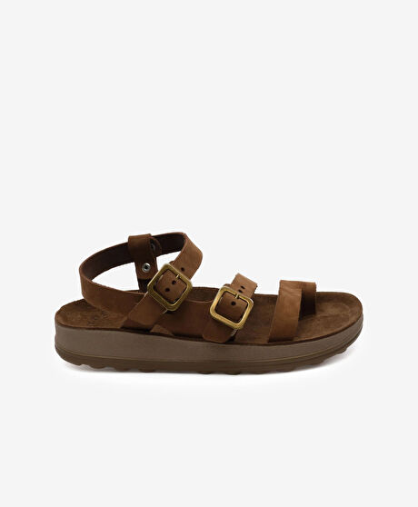 Kadın Sigaro Nubuk Hakiki Deri Sandalet