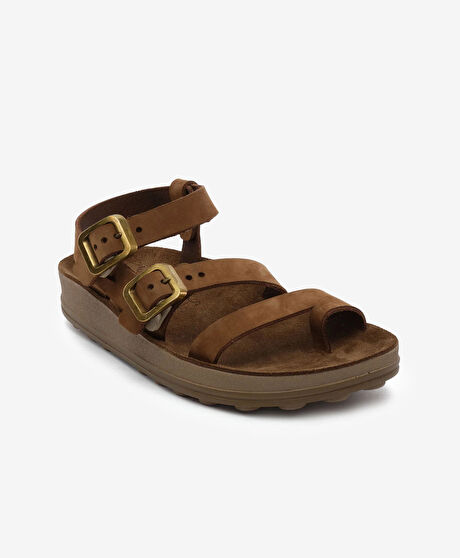 Kadın Sigaro Nubuk Hakiki Deri Sandalet