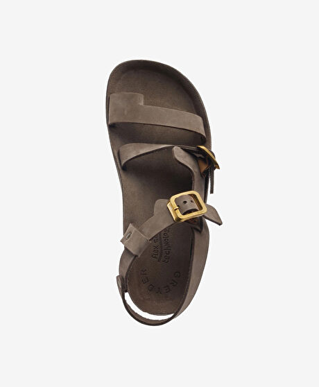 Kadın Kahverengi Nubuk Hakiki Deri Sandalet