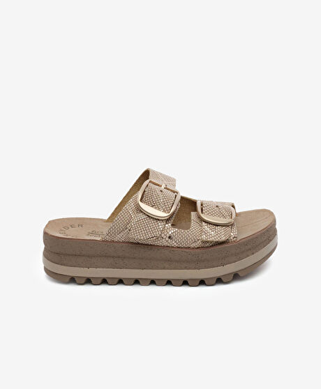 Kadın Pembe Yılan Hakiki Deri Terlik