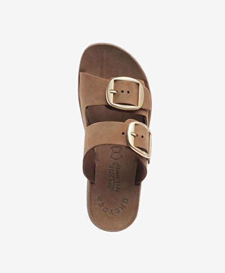 Kadın Taba Nubuk Hakiki Deri Terlik