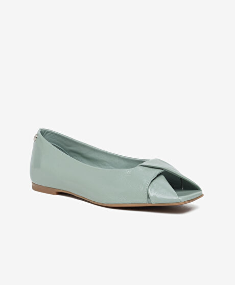 Kadın Yeşil Hakiki Deri Babet