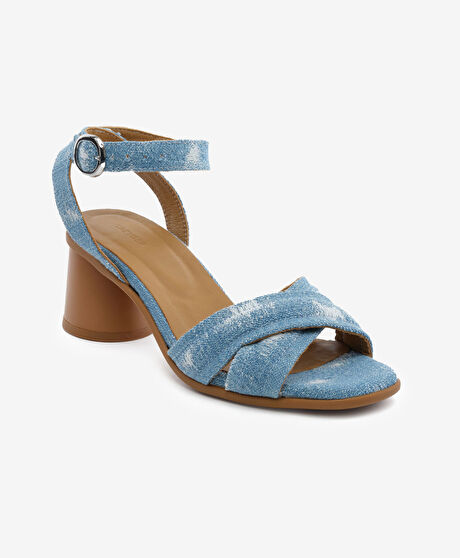 Kadın Mavi Topuklu Sandalet