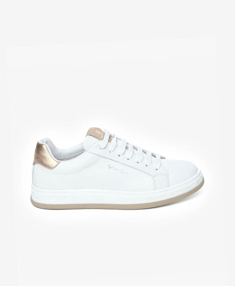 Kadın Beyaz Hakiki Deri Sneaker Ayakkabı