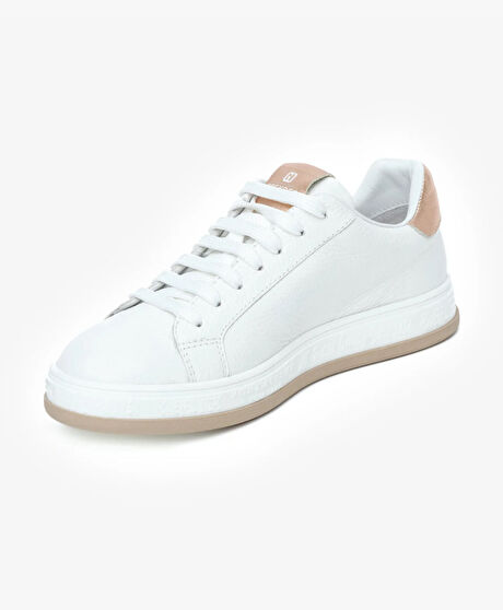 Kadın Beyaz Hakiki Deri Sneaker Ayakkabı