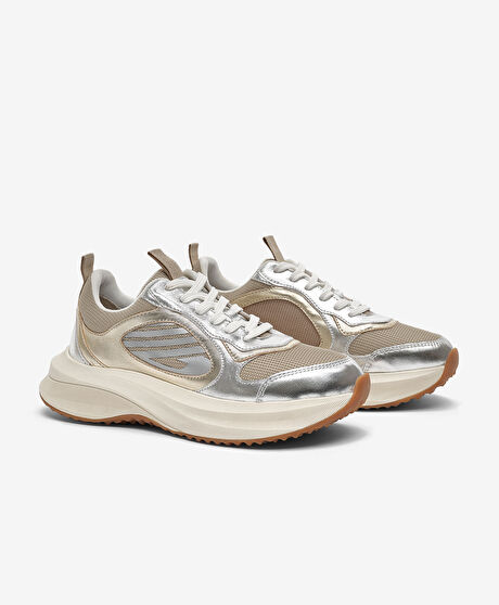 Kadın Gümüş Günlük Spor Ayakkabı