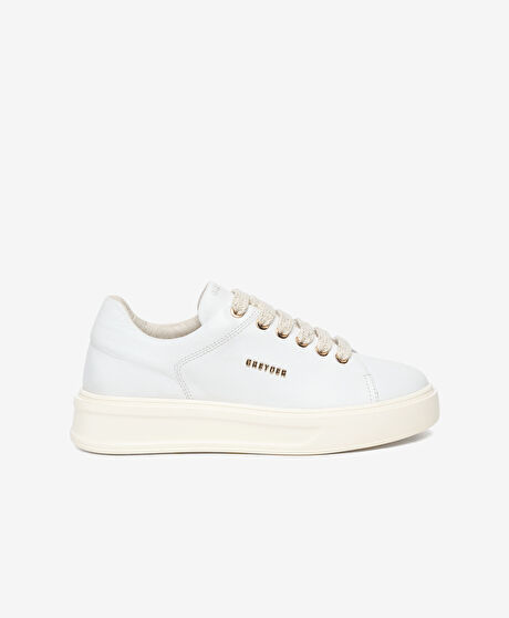 Kadın Beyaz Hakiki Deri Sneaker Ayakkabı