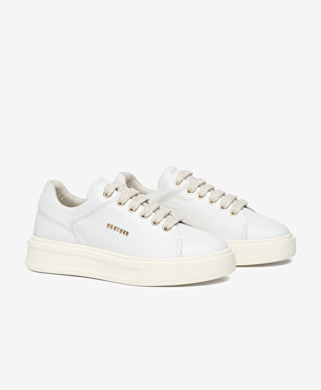 Kadın Beyaz Hakiki Deri Sneaker Ayakkabı