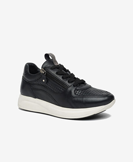 Kadın Siyah Hakiki Deri Spor Ayakkabı