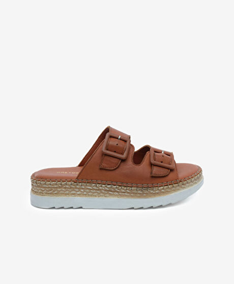 Kadın Taba Hakiki Deri Comfort Terlik