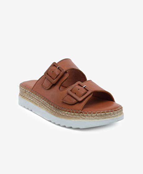 Kadın Taba Hakiki Deri Comfort Terlik
