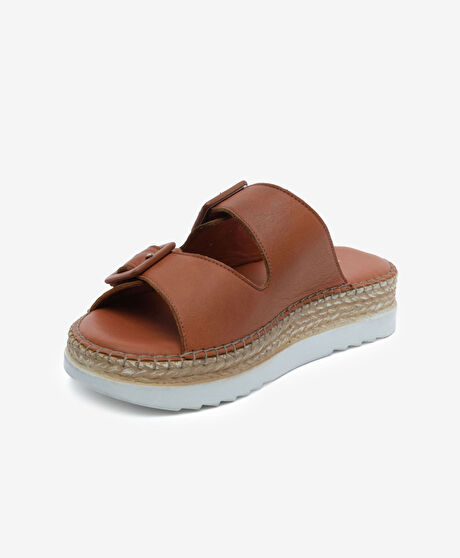 Kadın Taba Hakiki Deri Comfort Terlik