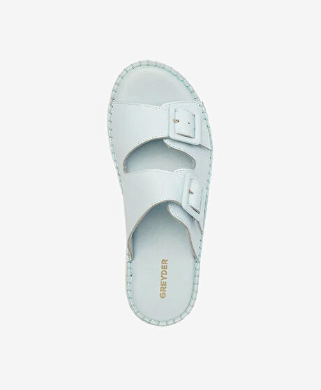 Kadın Bebe Mavi Hakiki Deri Comfort Terlik