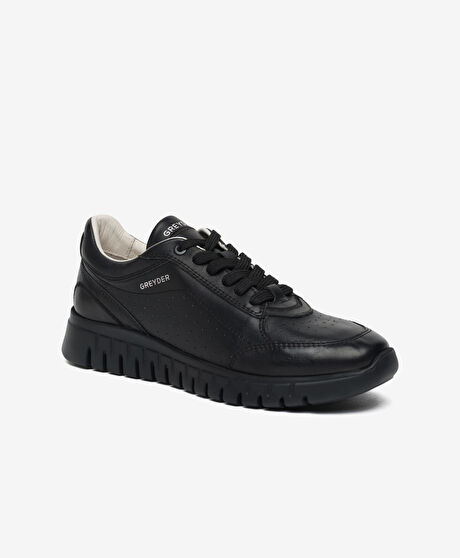 Kadın Siyah Hakiki Deri Spor Ayakkabı