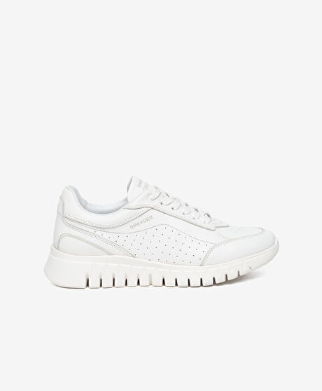 Kadın Beyaz Hakiki Deri Günlük Spor Ayakkabı